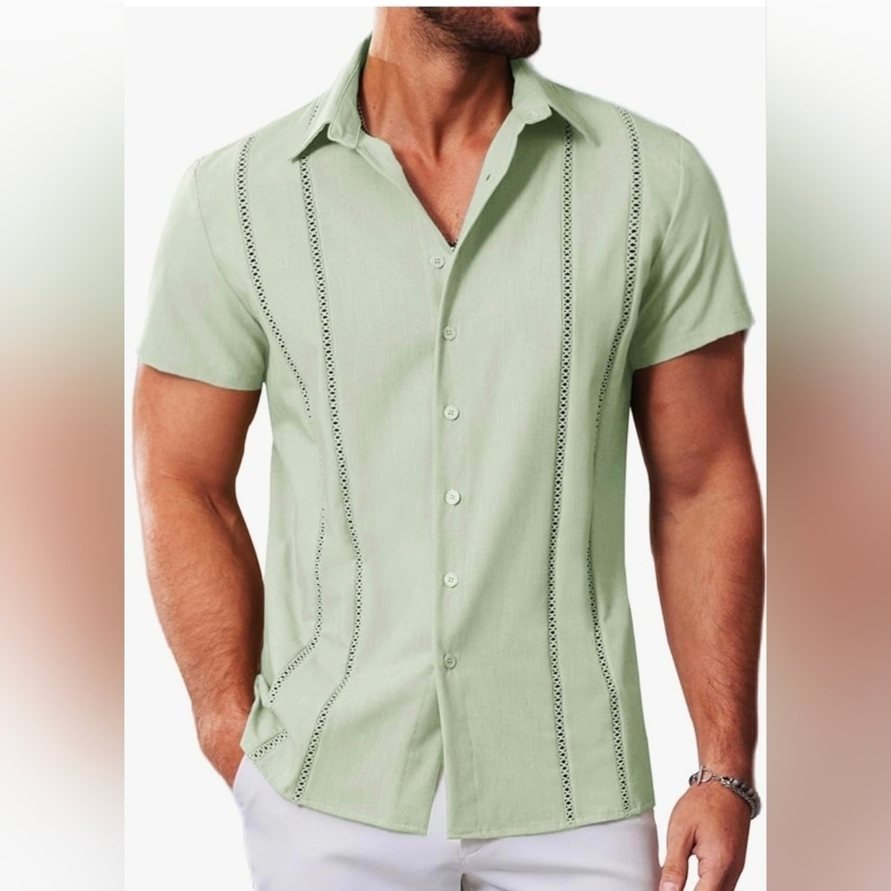 MAPICK Men's Casual Beach Button Down #556, 863